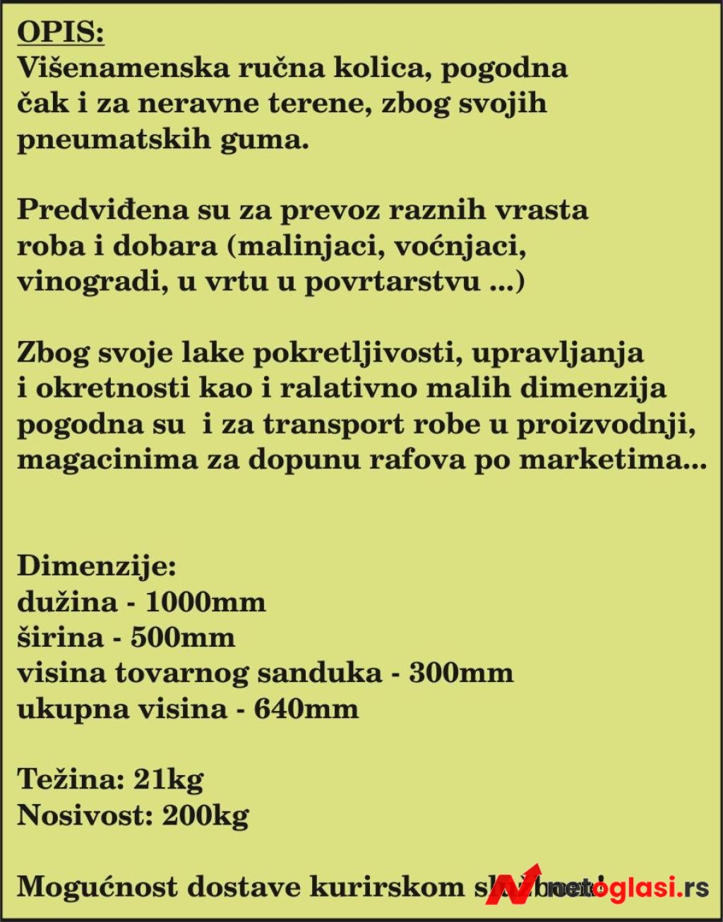 Rucna transportna kolica