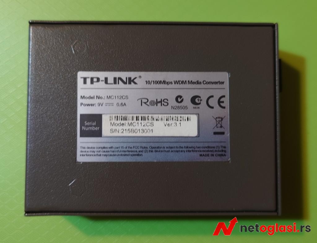 TP-Link MC112CS WDM Fast Ethernet Media Converter 10/100Mbps